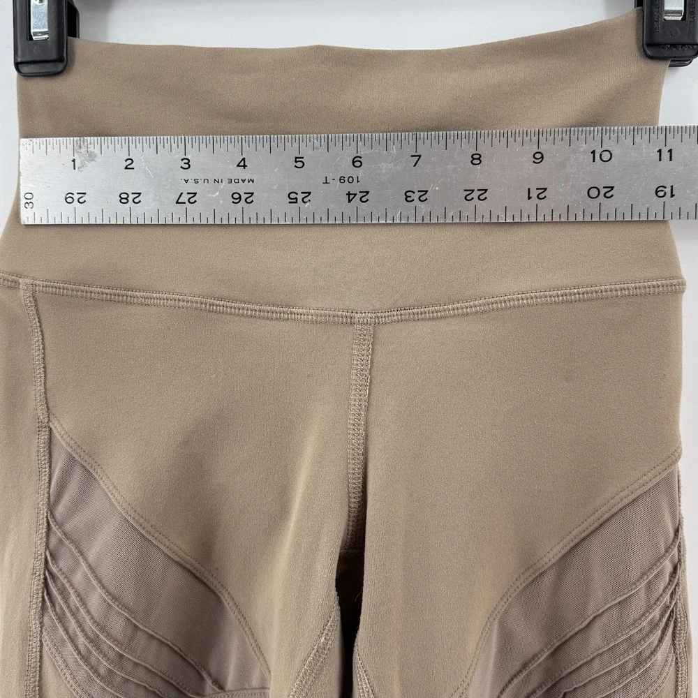 ALO Yoga High Waist Ultimate‎ Legging Gravel Sheer Mesh Inset Ruched Detail XXS